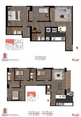 planos apartamentos fonttana 105 CGR Constructores
